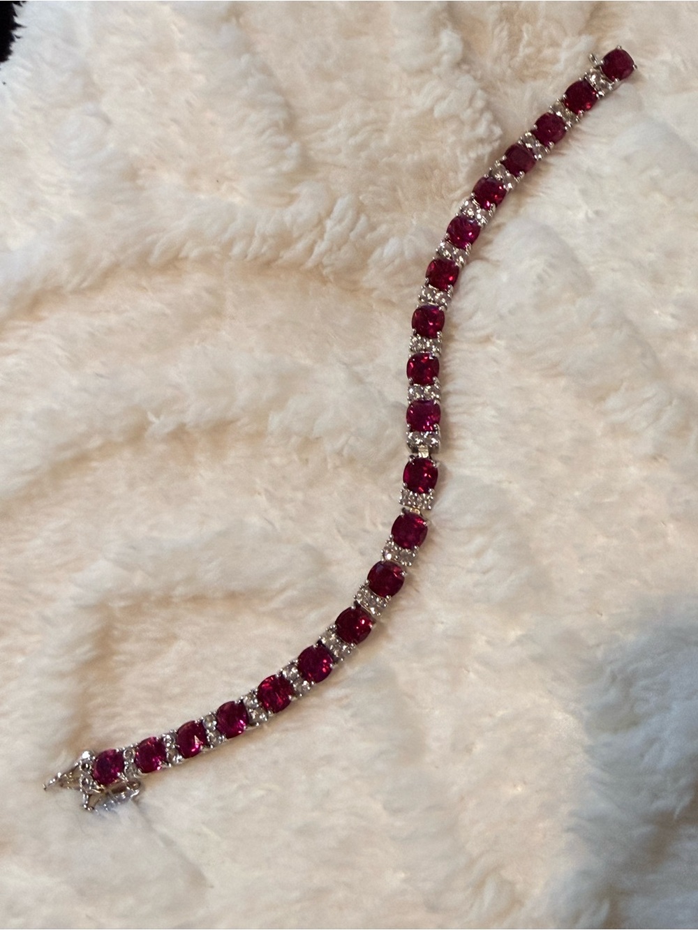 Ruby-Red Tennis Bracelet - Women Jewelry
